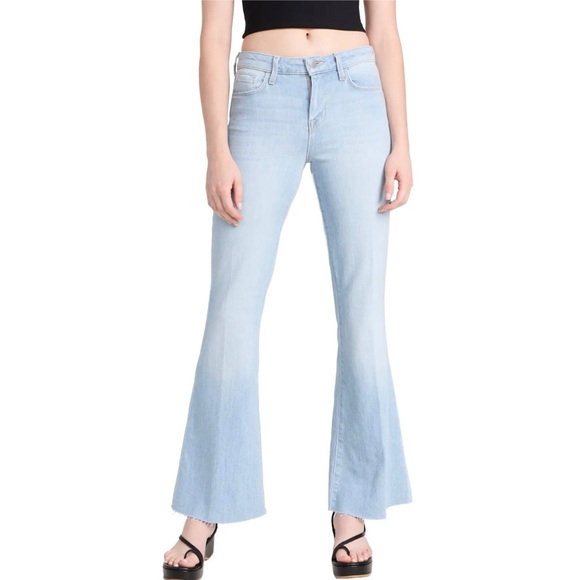 NWT L'AGENCE Sera Jeans Wide Leg Light Blue Cloud Size 26